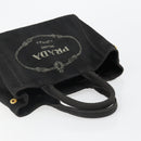 PRADA Canapa PM Hand Bag Canvas 2way Black Auth 79141-7