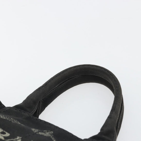 PRADA Canapa PM Hand Bag Canvas 2way Black Auth 79141