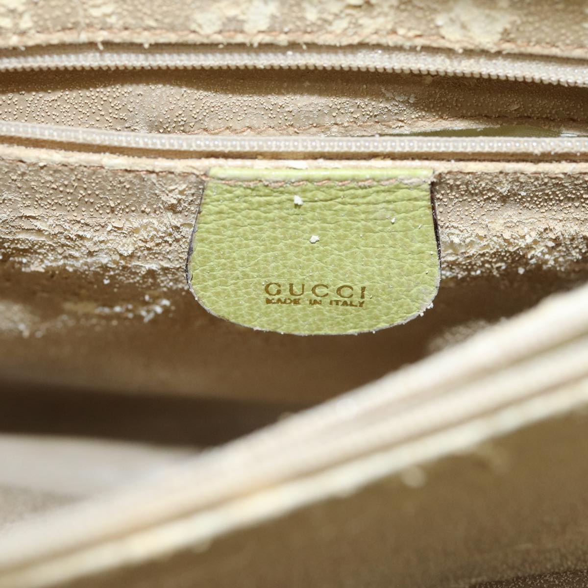 GUCCI Bamboo Hand Bag Suede Green 002 123 0260 Auth 79157