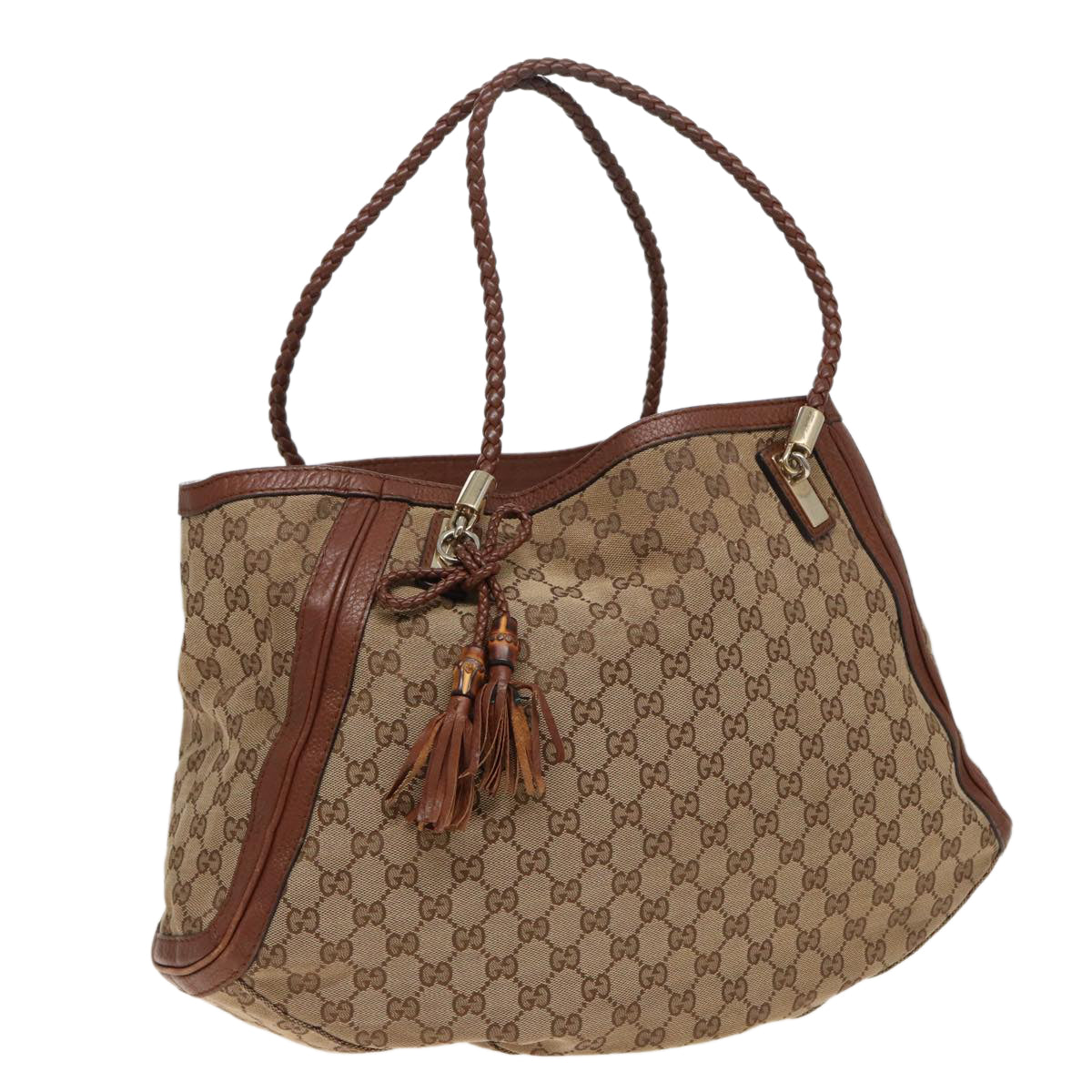 GUCCI GG Canvas Tote Bag Beige 269950 Auth 79166