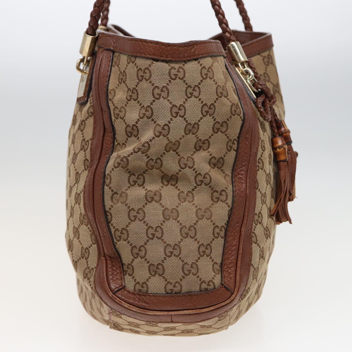 GUCCI GG Canvas Tote Bag Beige 269950 Auth 79166