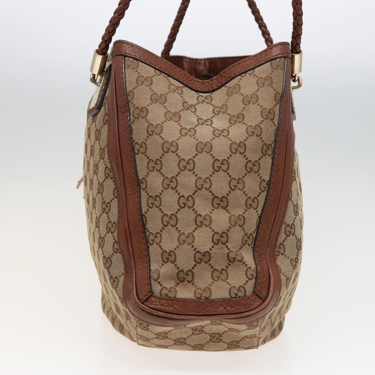 GUCCI GG Canvas Tote Bag Beige 269950 Auth 79166