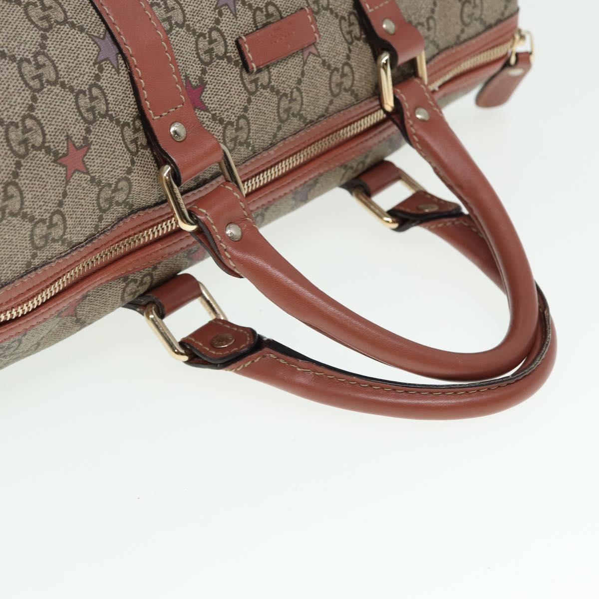 GUCCI GG Supreme Hand Bag PVC Beige 193603 Auth 79167