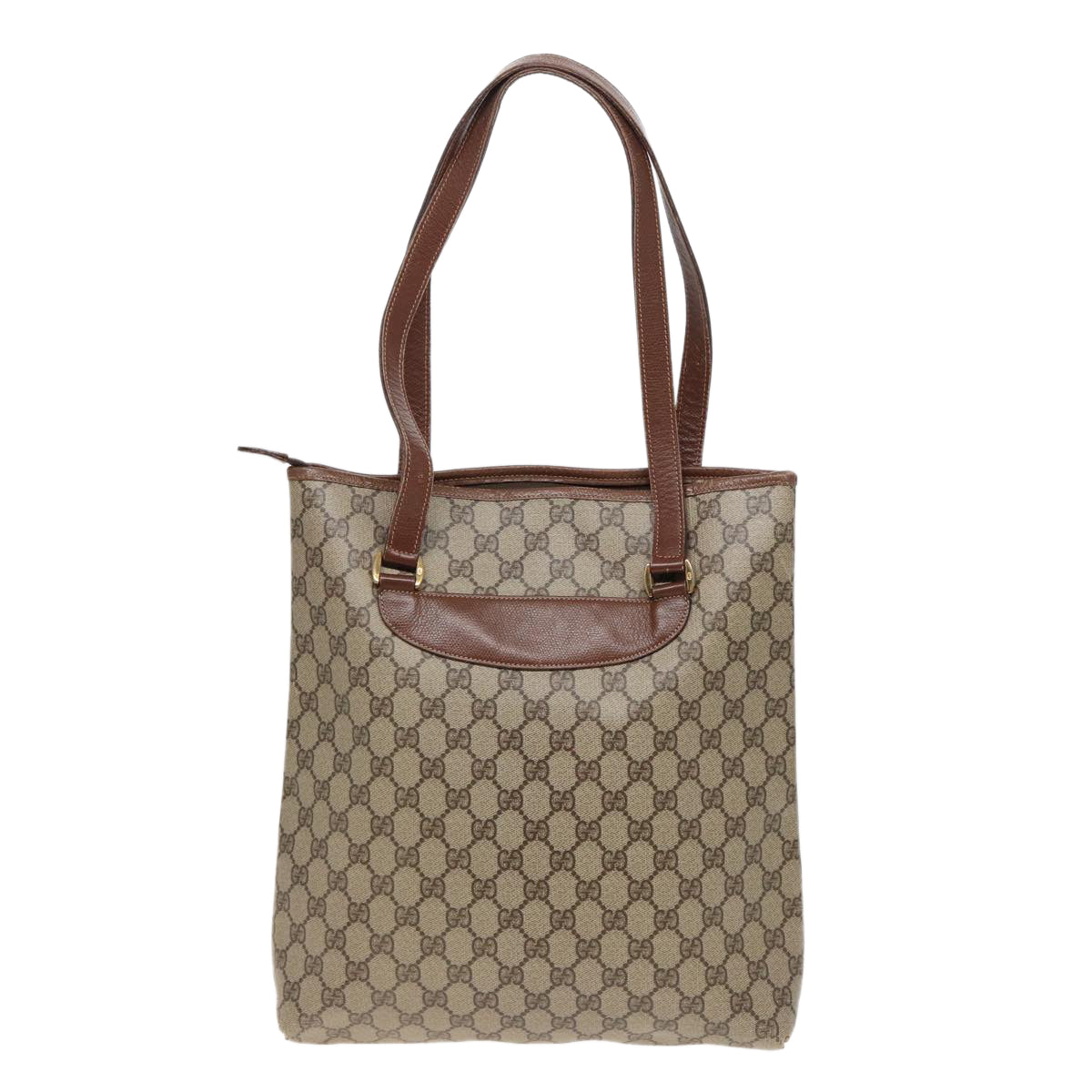 GUCCI GG Supreme Tote Bag PVC Leather Beige 002 123 6130 4021 Auth 79172