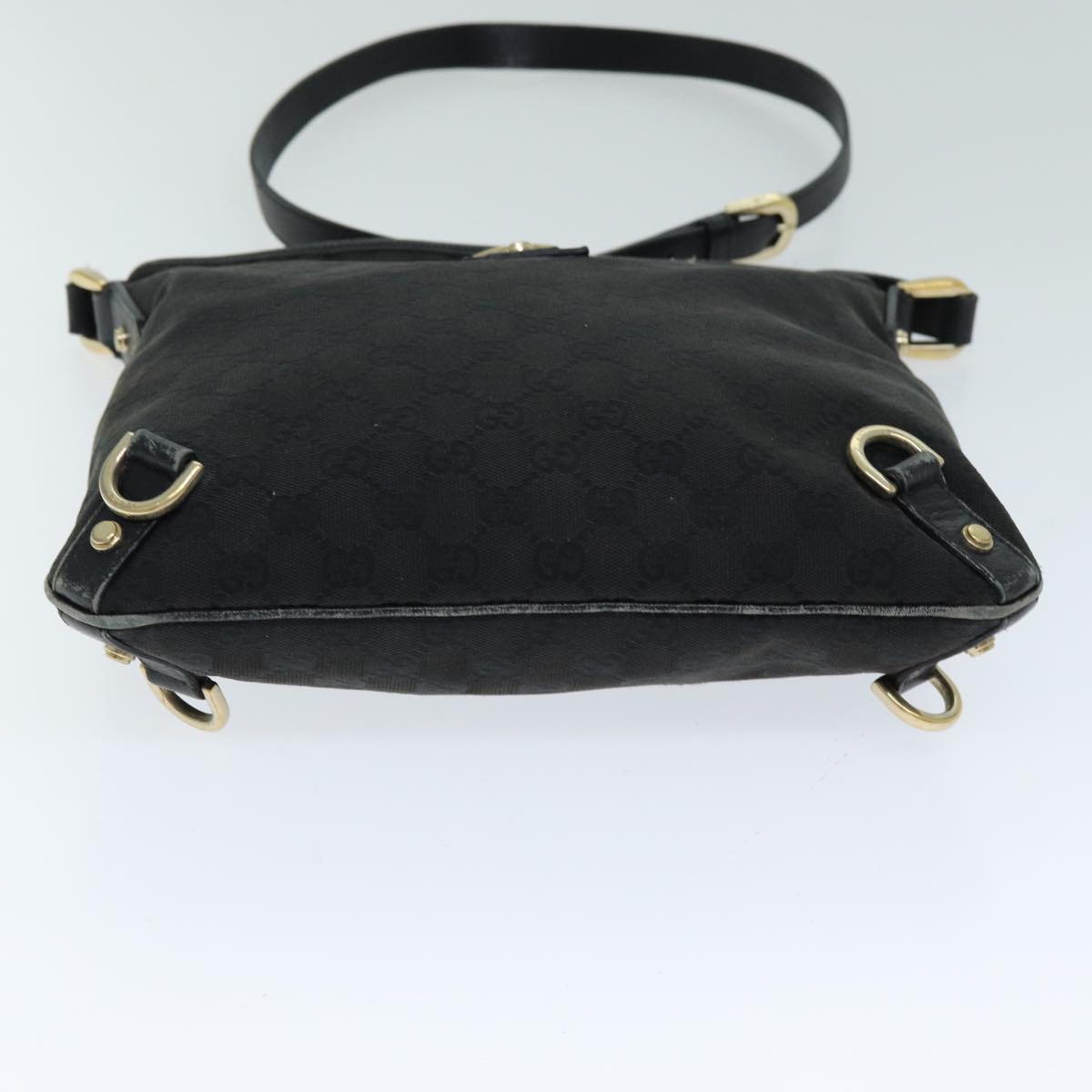 GUCCI GG Canvas Shoulder Bag Black 131326 Auth 79173