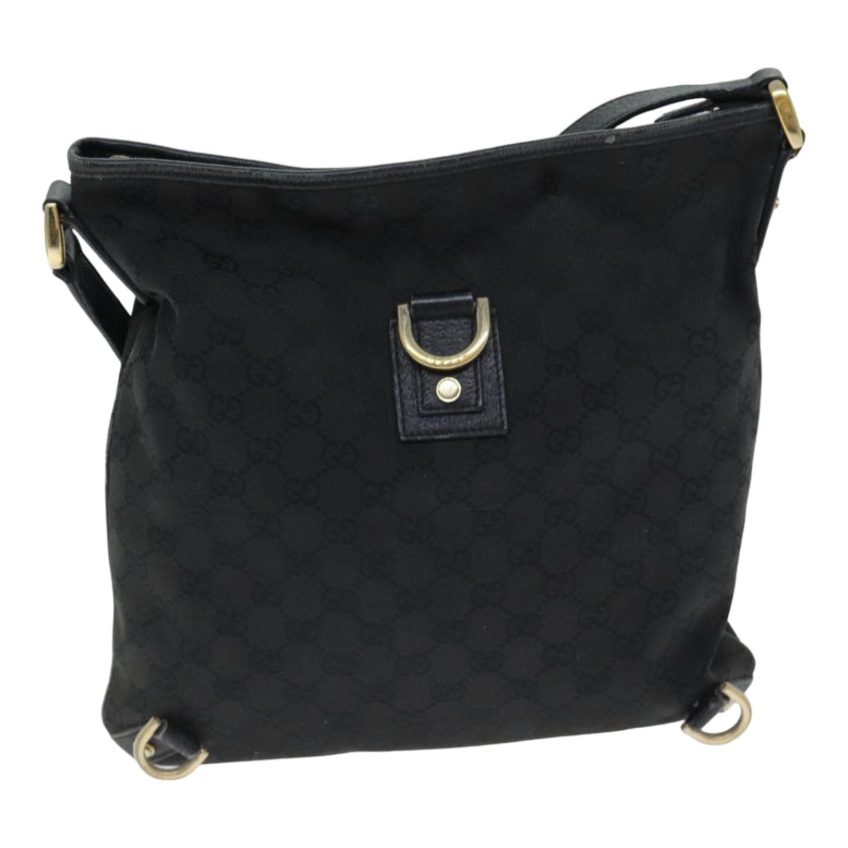 GUCCI GG Canvas Shoulder Bag Black 131326 Auth 79173