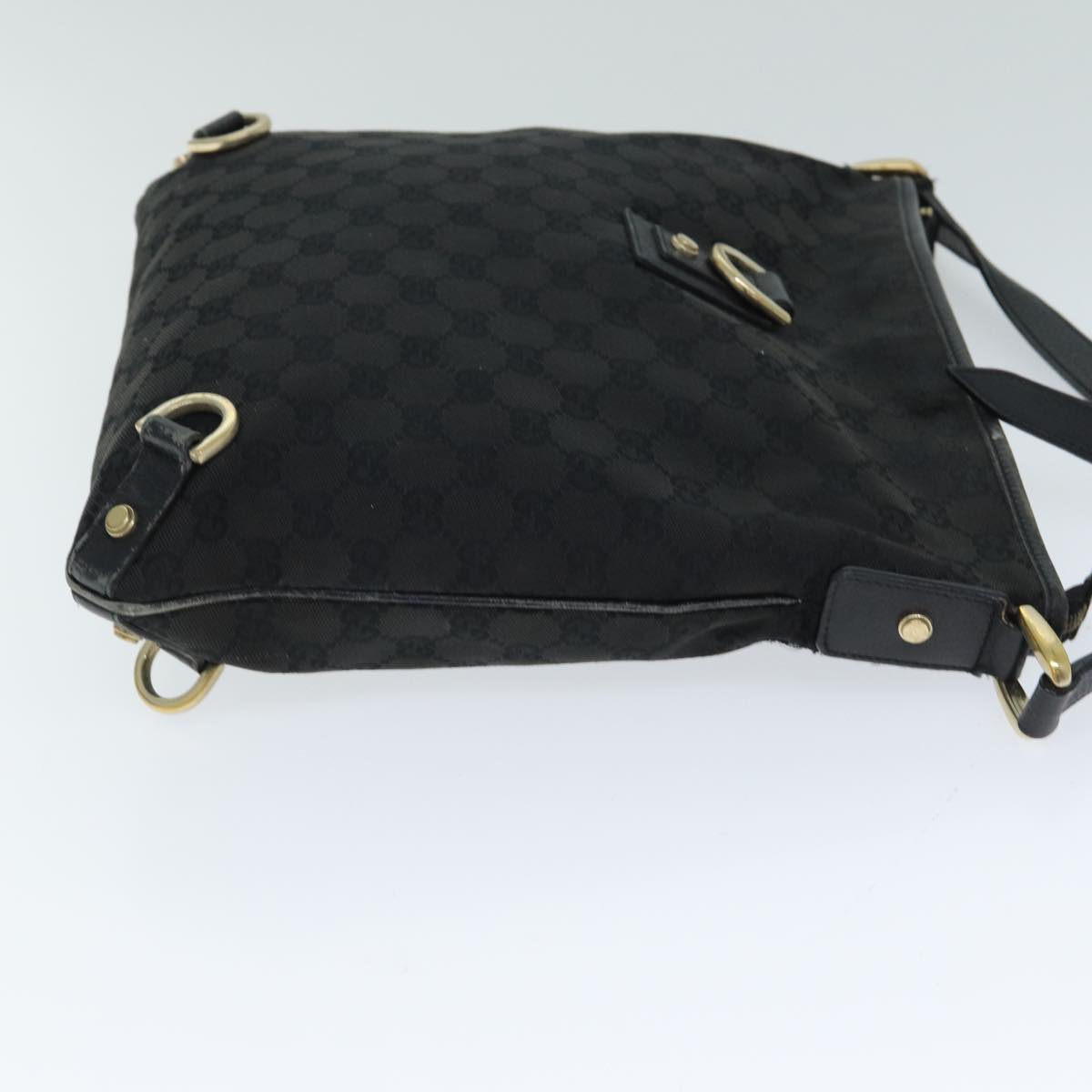 GUCCI GG Canvas Shoulder Bag Black 131326 Auth 79173