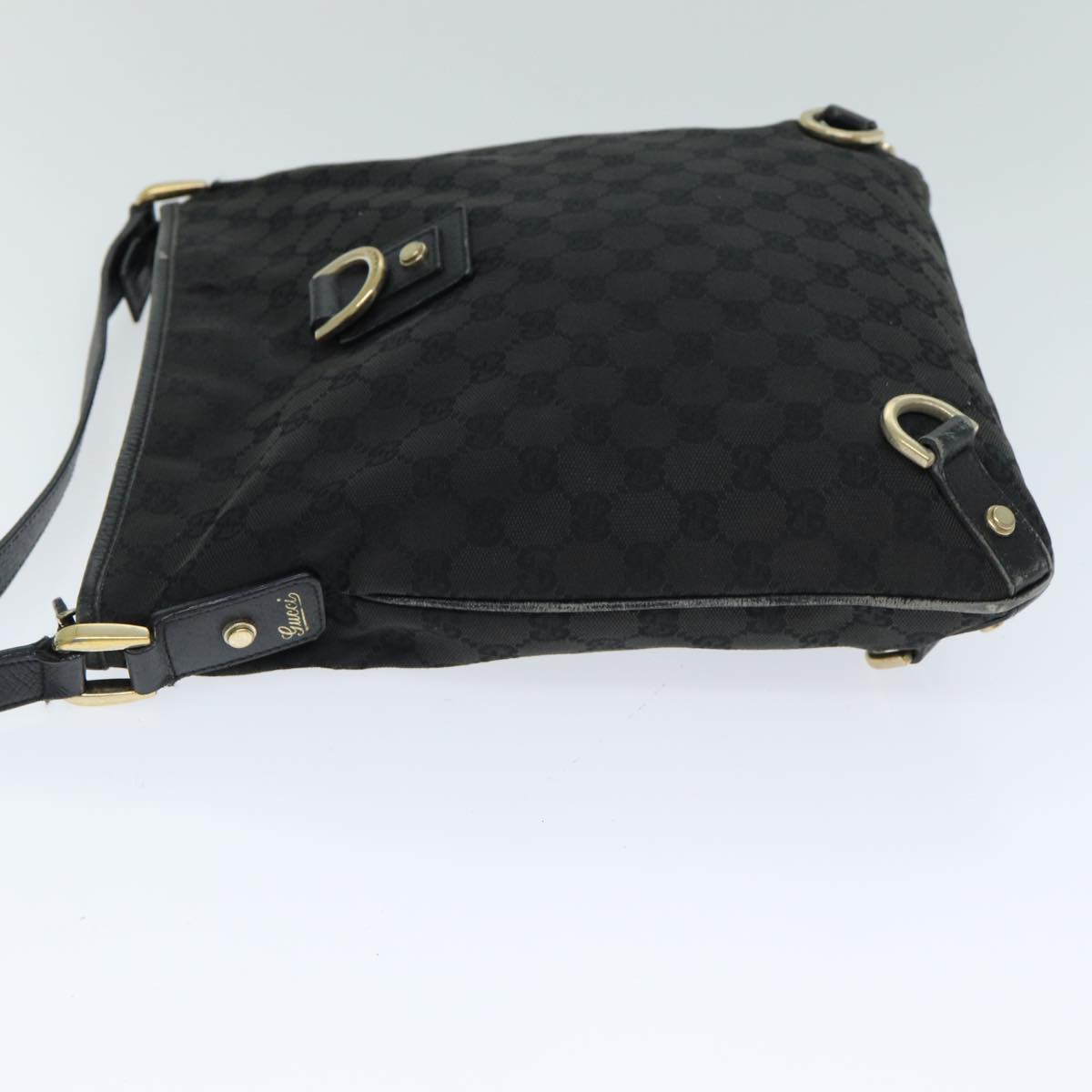 GUCCI GG Canvas Shoulder Bag Black 131326 Auth 79173