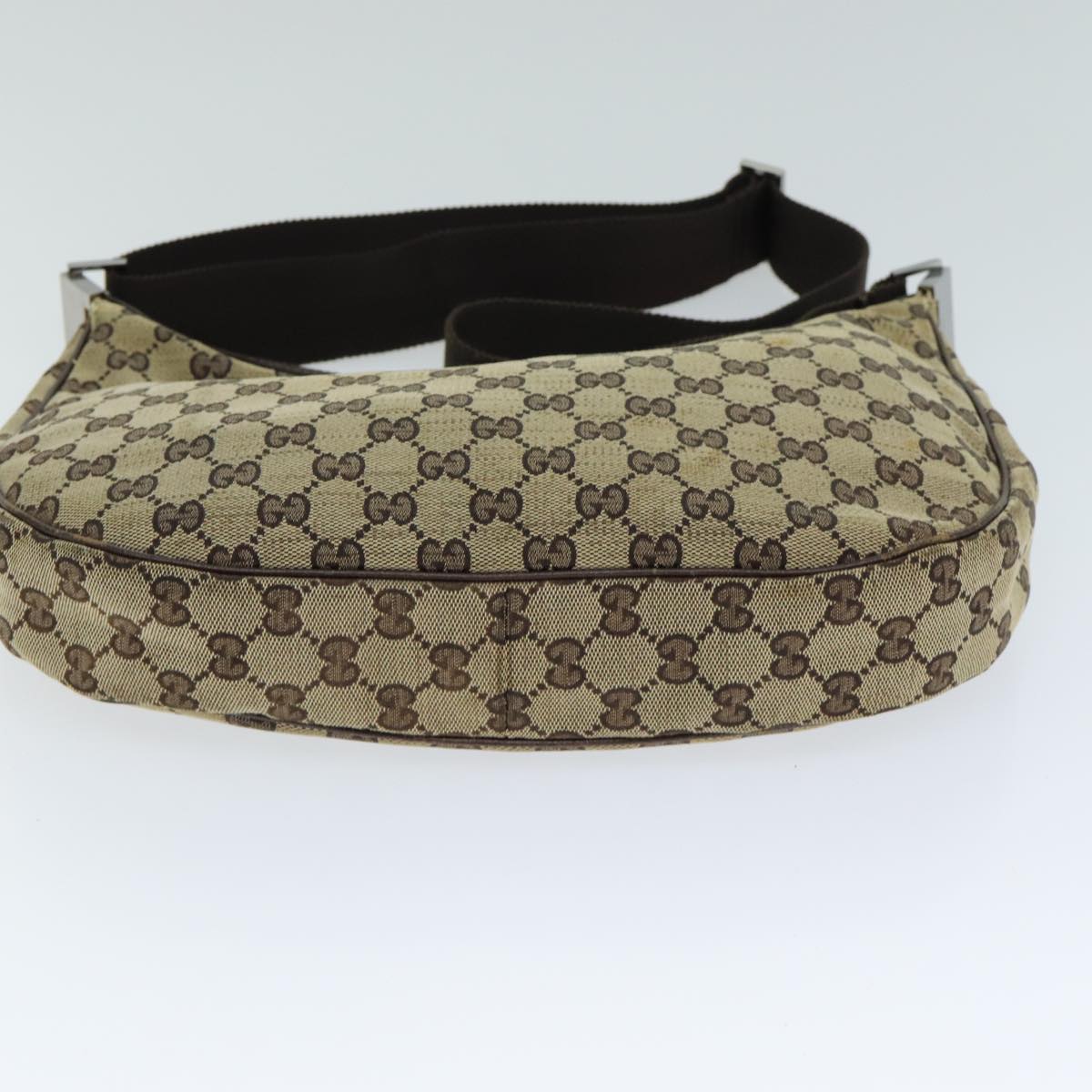 GUCCI GG Canvas Shoulder Bag Beige Brown 122790 Auth 79174