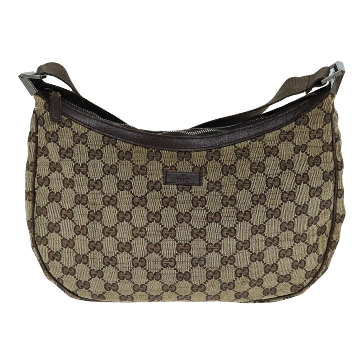 GUCCI GG Canvas Shoulder Bag Beige Brown 122790 Auth 79174