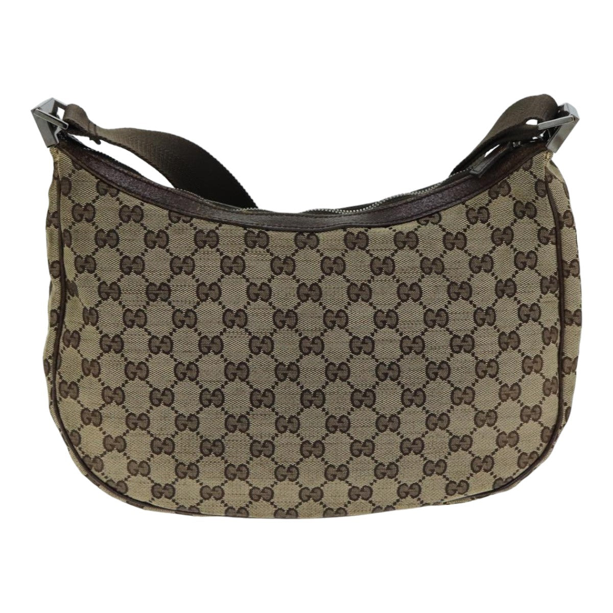 GUCCI GG Canvas Shoulder Bag Beige Brown 122790 Auth 79174 - 0