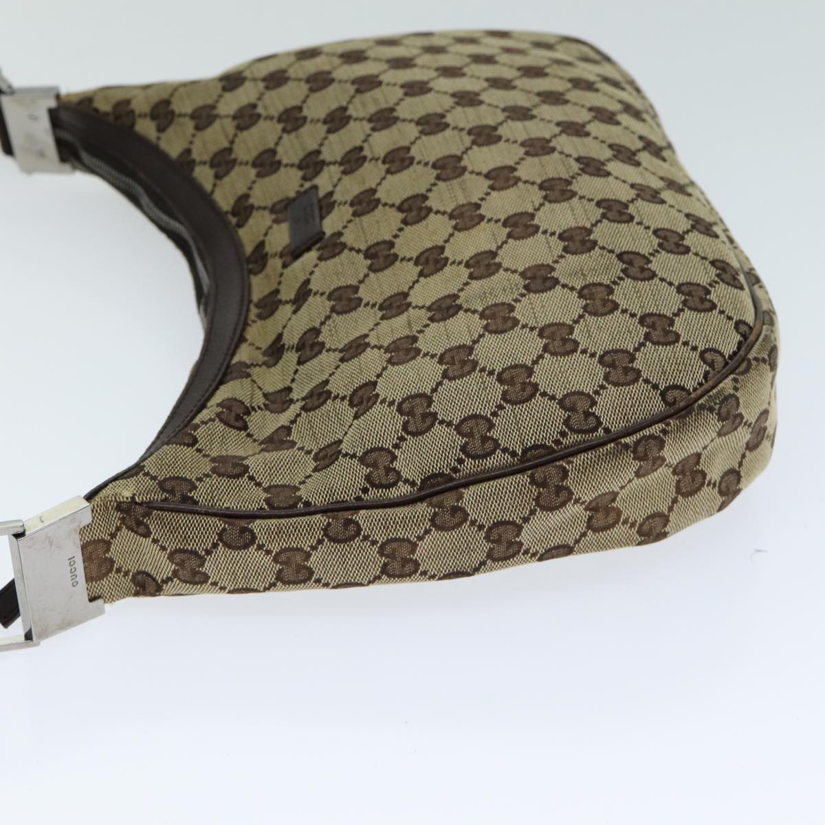 GUCCI GG Canvas Shoulder Bag Beige Brown 122790 Auth 79174