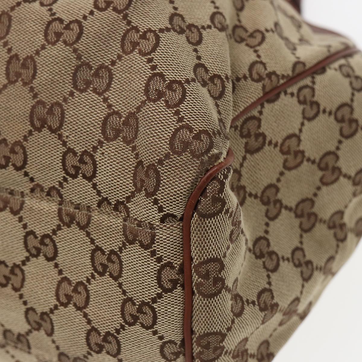 GUCCI GG Canvas Hand Bag Beige 211944 Auth 79175