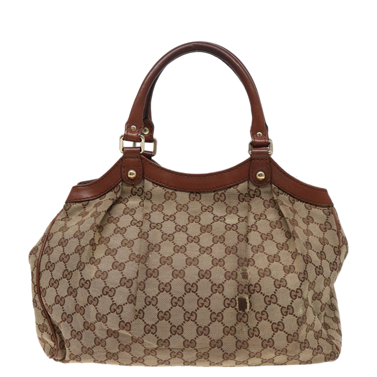 GUCCI GG Canvas Hand Bag Beige 211944 Auth 79175 - 0