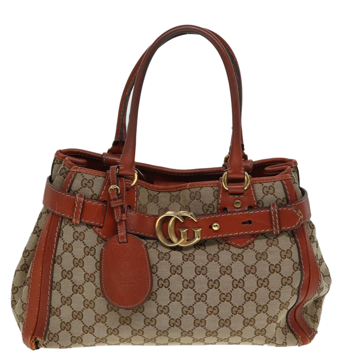 GUCCI GG Canvas Hand Bag Beige 247183 Auth 79179 - 0