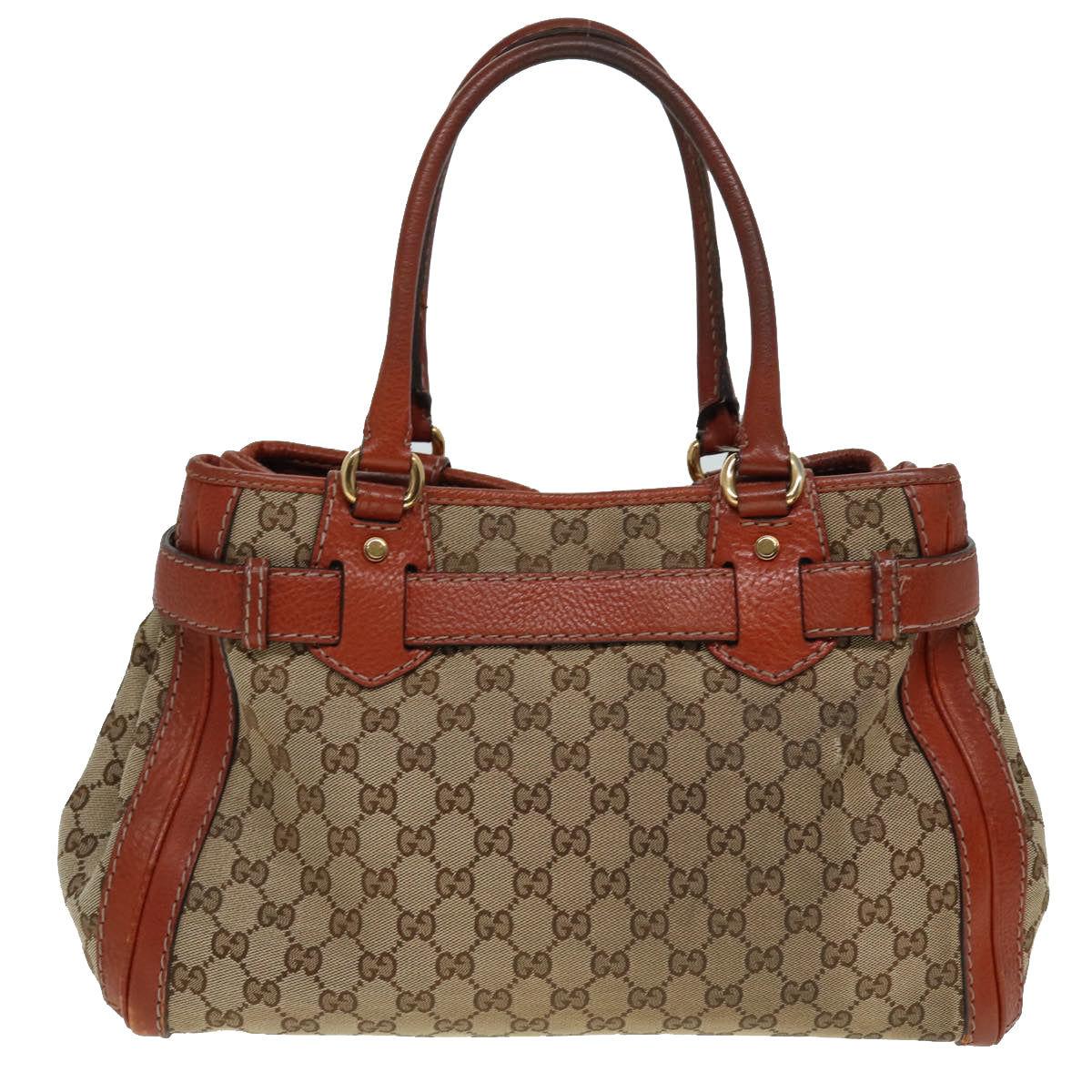 GUCCI GG Canvas Hand Bag Beige 247183 Auth 79179