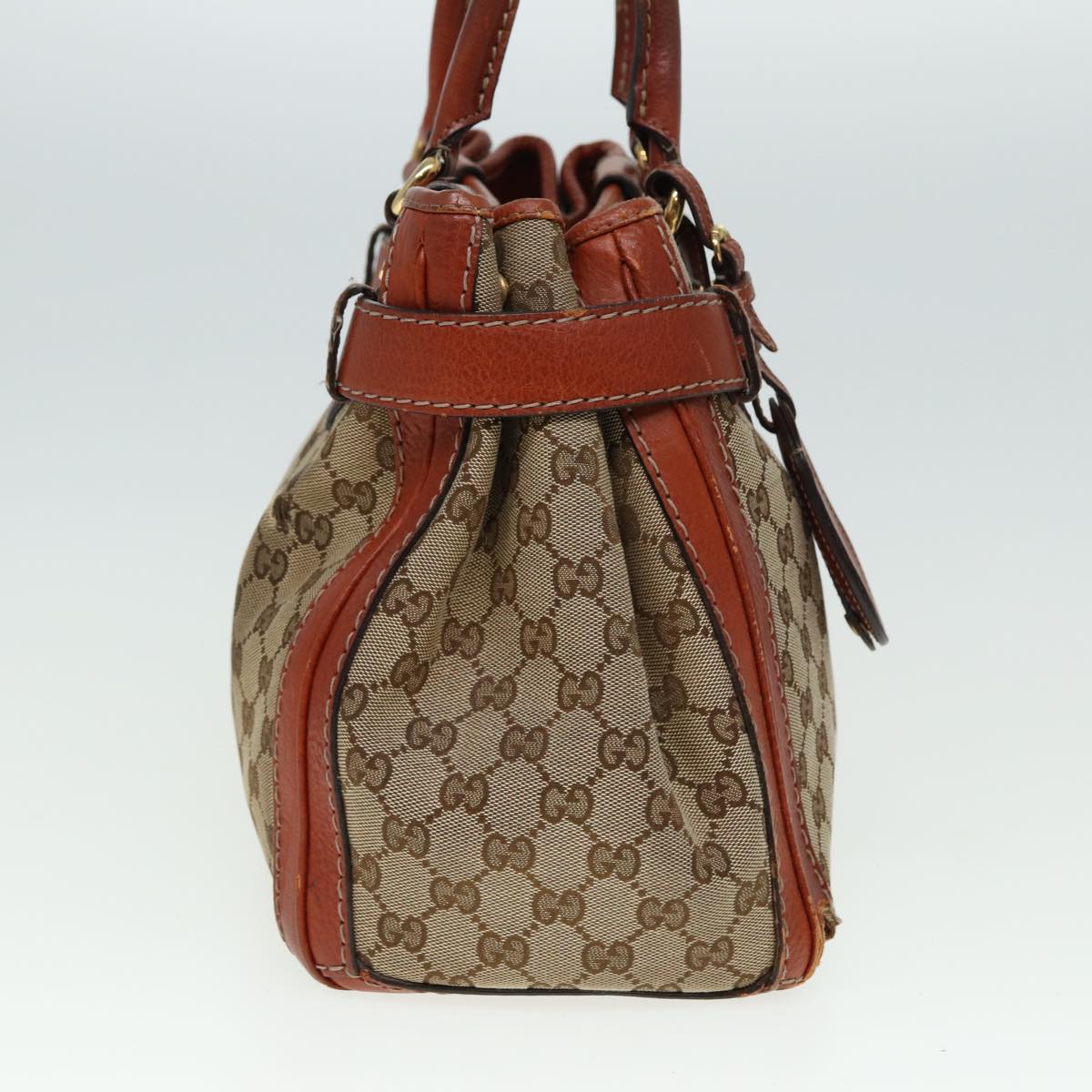 GUCCI GG Canvas Hand Bag Beige 247183 Auth 79179