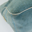 CELINE Hand Bag Suede Blue Auth 79185-15