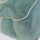 CELINE Hand Bag Suede Blue Auth 79185-9