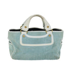 CELINE Hand Bag Suede Blue Auth 79185-2