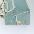 CELINE Hand Bag Suede Blue Auth 79185-4