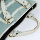 CELINE Hand Bag Suede Blue Auth 79185-6