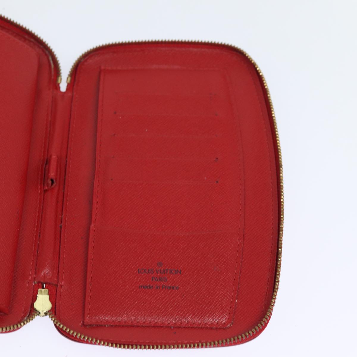 LOUIS VUITTON Epi Agenda Geode Wallet Red M63877 LV Auth 79196