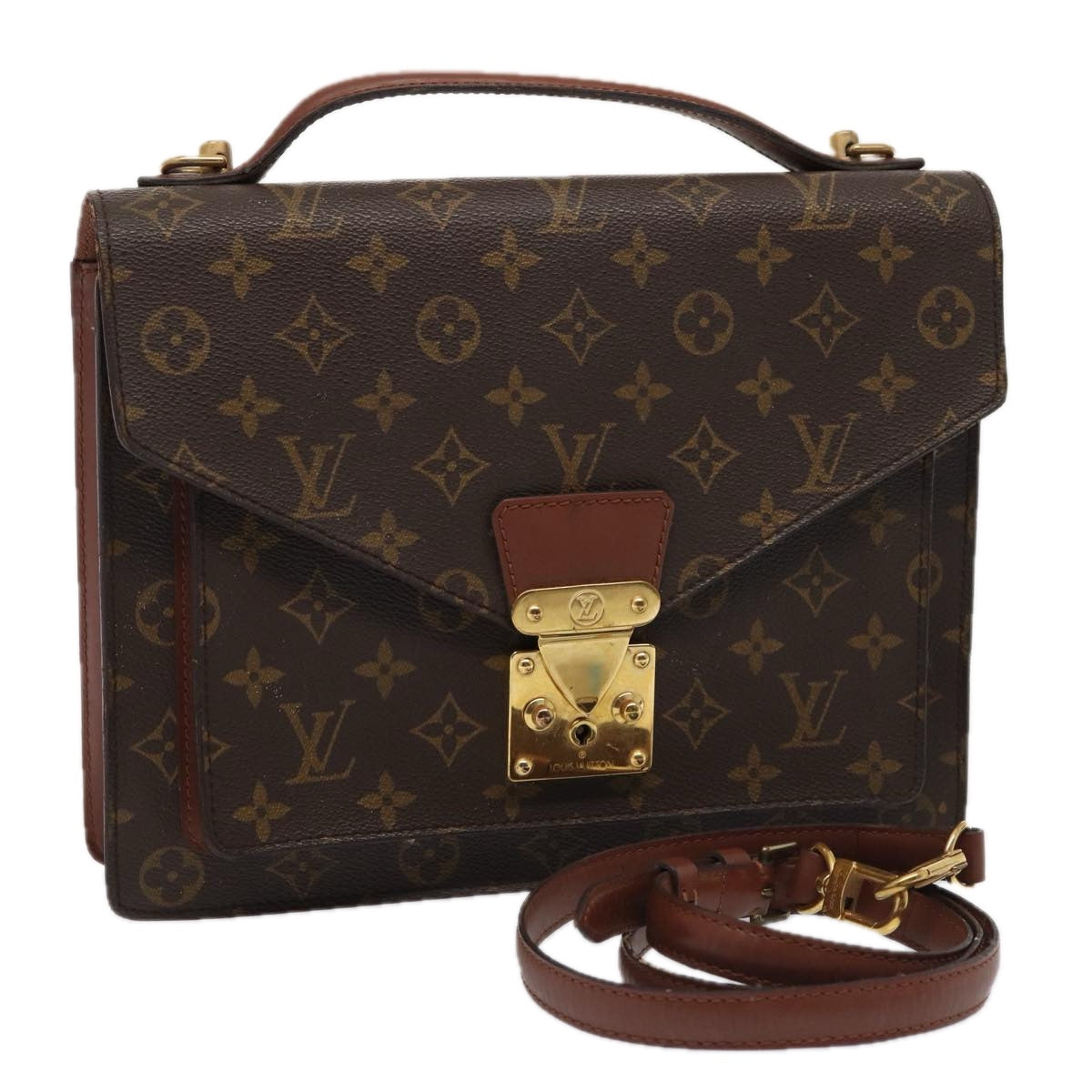 LOUIS VUITTON Monogram Monceau 28 Hand Bag 2way M51185 LV Auth 79198