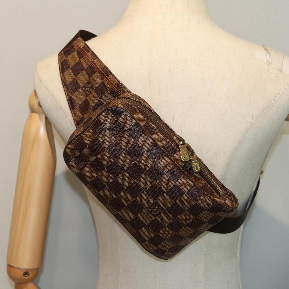 LOUIS VUITTON Damier Ebene Geronimos Shoulder Bag N51994 LV Auth 79202