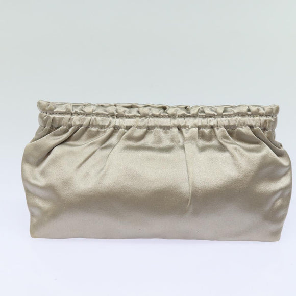 PRADA Hand Bag Nylon Silver Auth 79203