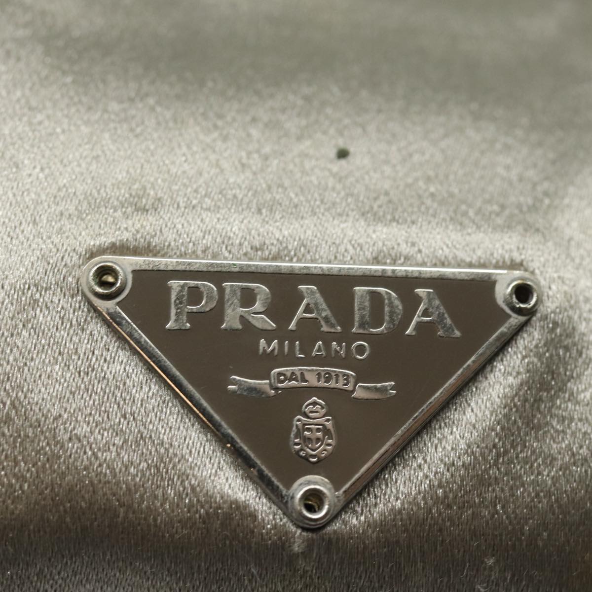 PRADA Hand Bag Nylon Silver Auth 79203