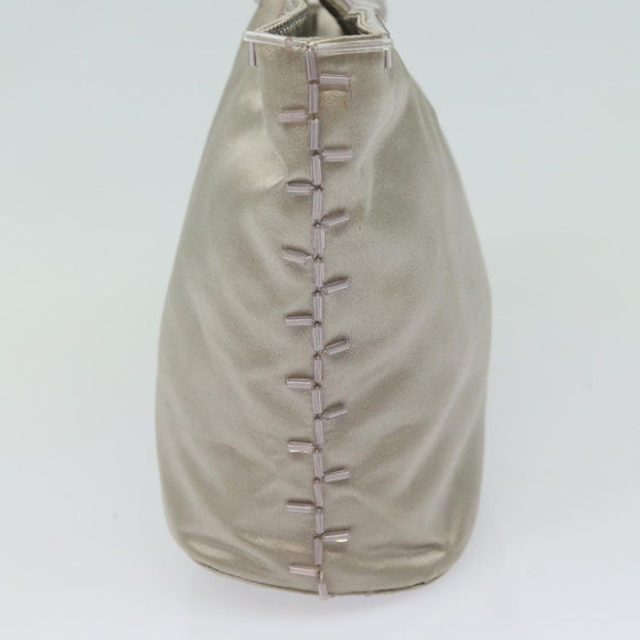 PRADA Hand Bag Nylon Silver Auth 79203
