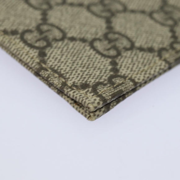 GUCCI GG Supreme Butterfly Clutch Bag PVC Beige 550781 Auth 79205V