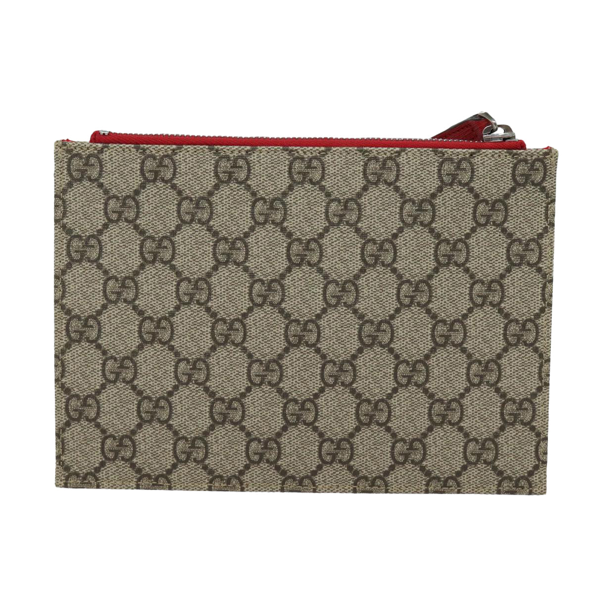 GUCCI GG Supreme Butterfly Clutch Bag PVC Beige 550781 Auth 79205 - 0