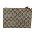 GUCCI GG Supreme Butterfly Clutch Bag PVC Beige 550781 Auth 79205V-2