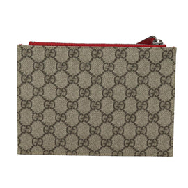 GUCCI GG Supreme Butterfly Clutch Bag PVC Beige 550781 Auth 79205V - 0