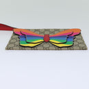 GUCCI GG Supreme Butterfly Clutch Bag PVC Beige 550781 Auth 79205V-6