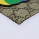 GUCCI GG Supreme Butterfly Clutch Bag PVC Beige 550781 Auth 79205V-14