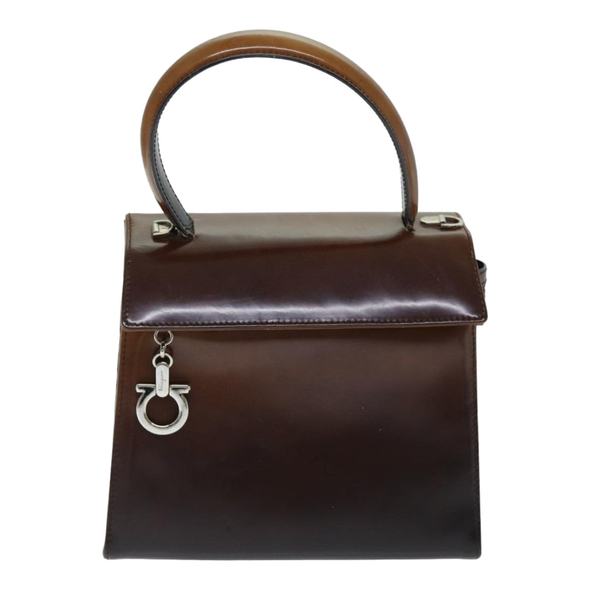 Salvatore Ferragamo Hand Bag Leather 2way Brown Auth 79209