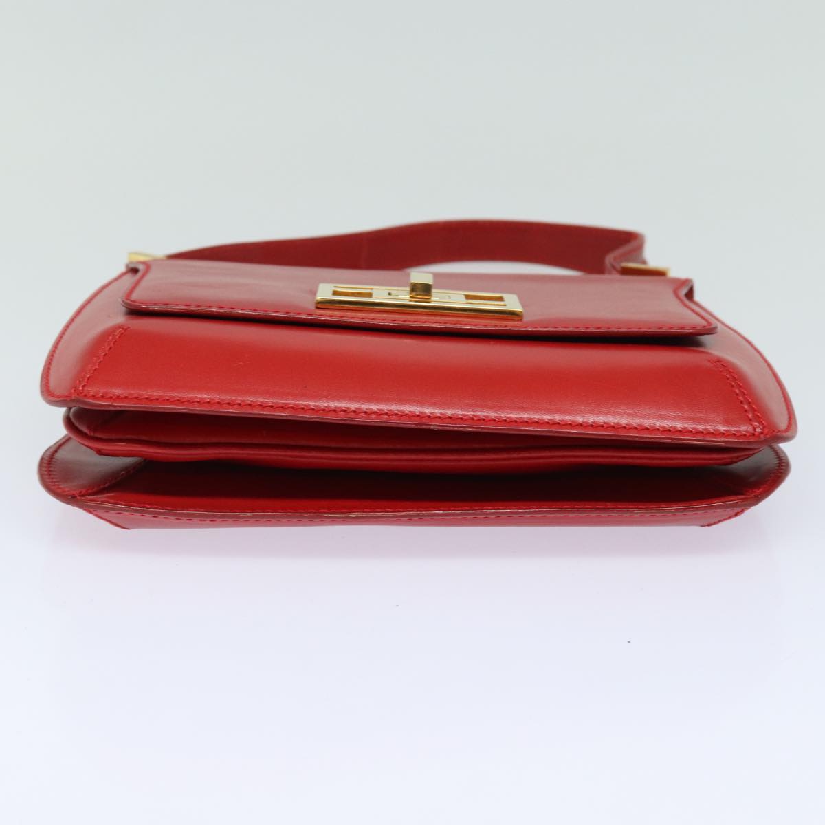 FENDI Hand Bag Leather Red Auth 79213