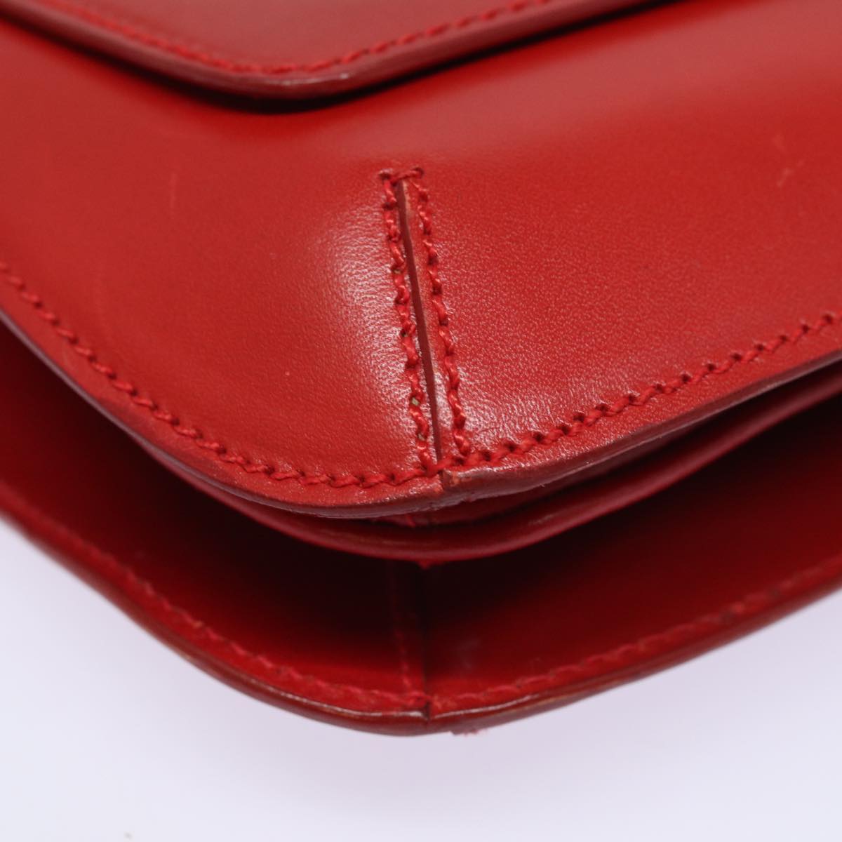 FENDI Hand Bag Leather Red Auth 79213