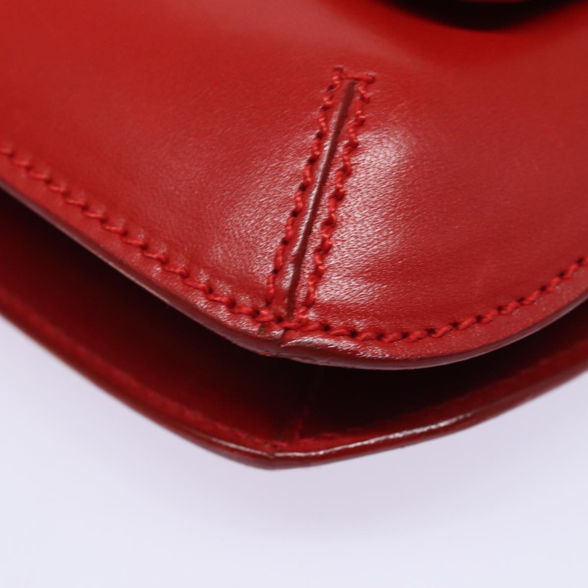 FENDI Hand Bag Leather Red Auth 79213