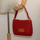 FENDI Hand Bag Leather Red Auth 79213-28