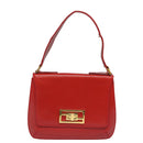 FENDI Hand Bag Leather Red Auth 79213-14