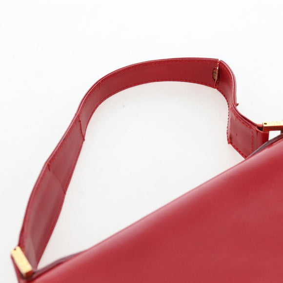 FENDI Hand Bag Leather Red Auth 79213