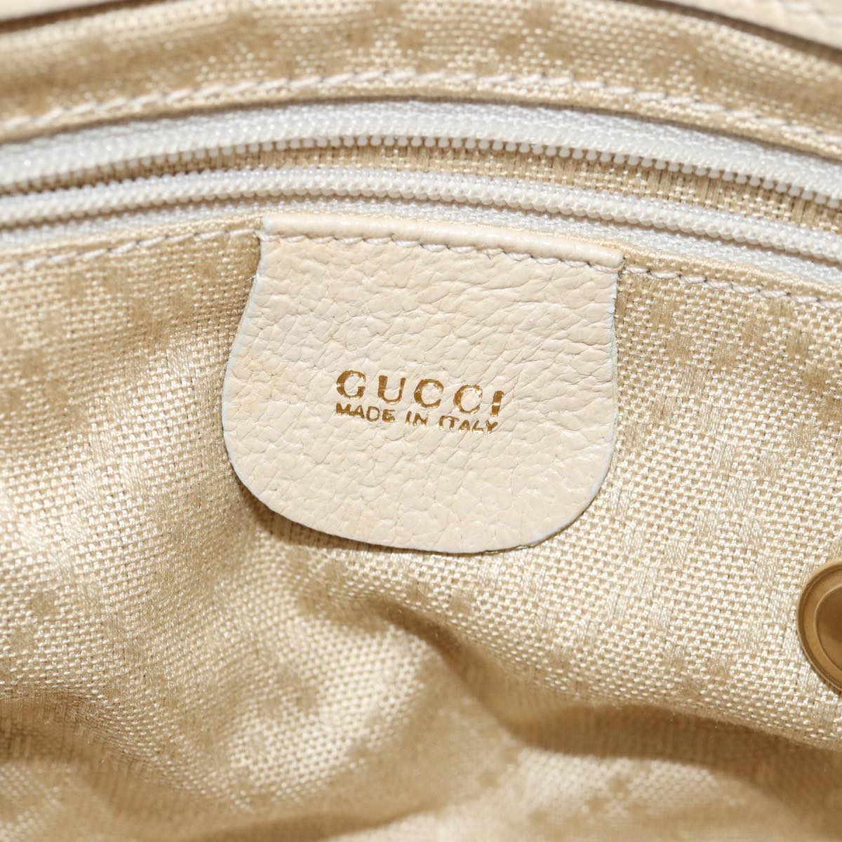 GUCCI Bamboo Hand Bag Suede 2way Beige Auth 79215