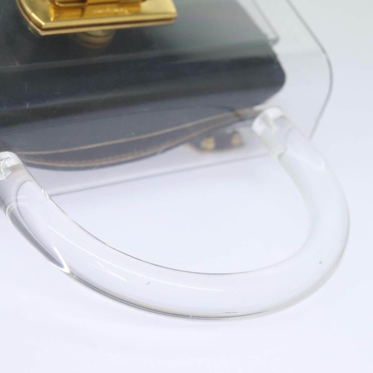 Salvatore Ferragamo Gancini Hand Bag plastic Clear Auth 79216