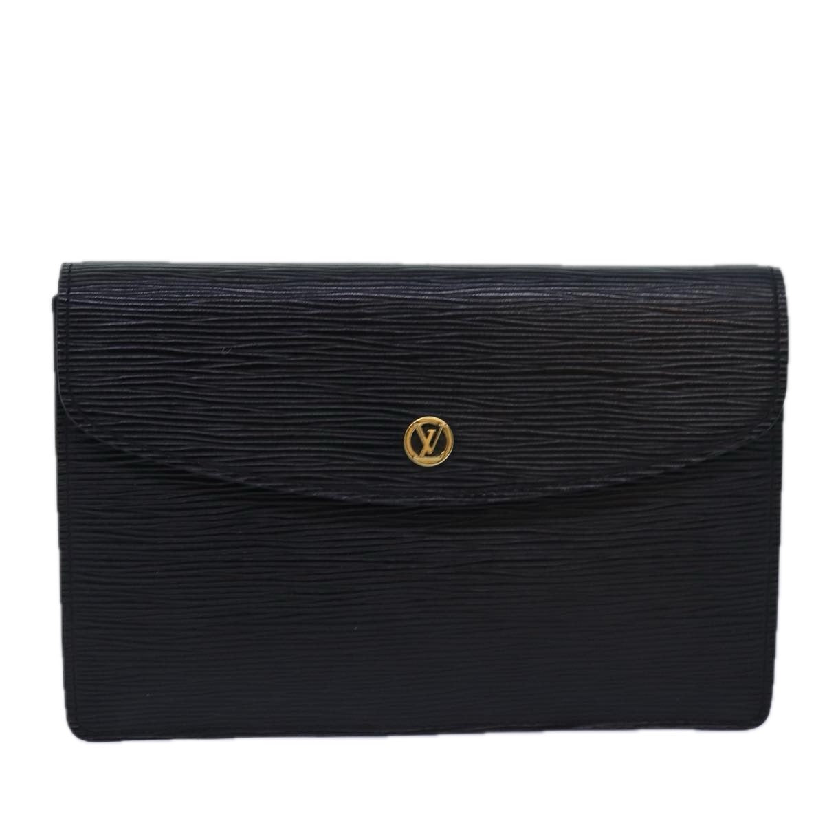 LOUIS VUITTON Epi Montaigne 23 Clutch Bag Black M52662 LV Auth 79228