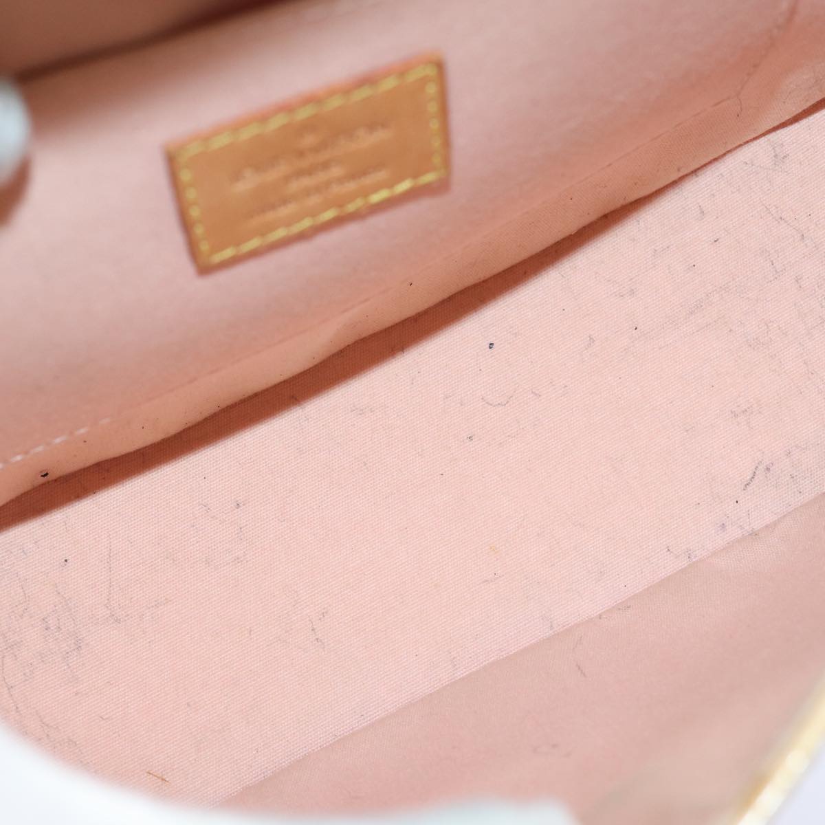 LOUIS VUITTON Vernis Biscayne Bay PM Bag Marshmallow Pink M91288 LV Auth 79248