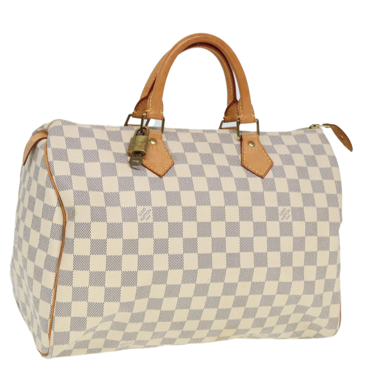 LOUIS VUITTON Damier Azur Speedy 35 Hand Bag N41535 LV Auth 79273